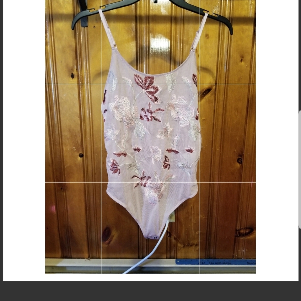 Express size S sheer floral body suit